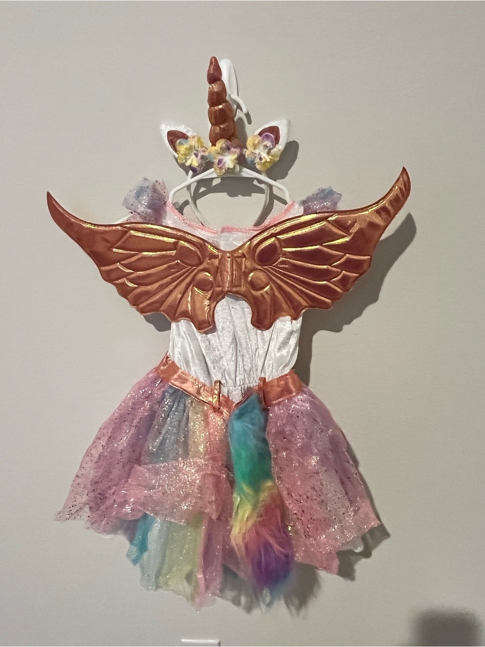 Spirit Pink and Gold Unicorn Wings & Tutu Costume
